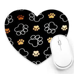 Dog Pawprint Tracks Background Pet Heart Mousepads by Nexatart