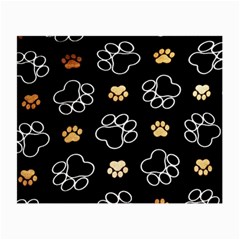 Dog Pawprint Tracks Background Pet Small Glasses Cloth (2-side) by Nexatart