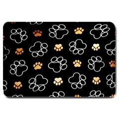 Dog Pawprint Tracks Background Pet Large Doormat  by Nexatart