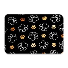 Dog Pawprint Tracks Background Pet Plate Mats by Nexatart