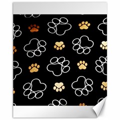 Dog Pawprint Tracks Background Pet Canvas 11  X 14   by Nexatart