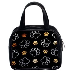 Dog Pawprint Tracks Background Pet Classic Handbags (2 Sides) by Nexatart