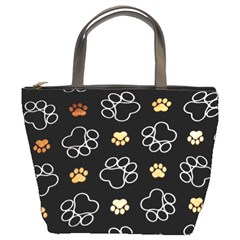 Dog Pawprint Tracks Background Pet Bucket Bags by Nexatart