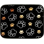 Dog Pawprint Tracks Background Pet Fleece Blanket (Mini) 35 x27  Blanket