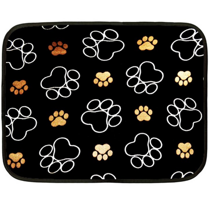 Dog Pawprint Tracks Background Pet Fleece Blanket (Mini)