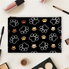 Dog Pawprint Tracks Background Pet Cosmetic Bag (large)  by Nexatart