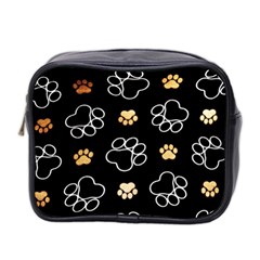 Dog Pawprint Tracks Background Pet Mini Toiletries Bag 2-side by Nexatart