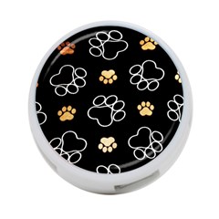 Dog Pawprint Tracks Background Pet 4-port Usb Hub (one Side) by Nexatart