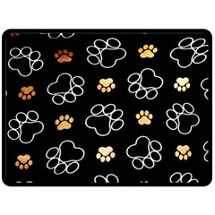 Dog Pawprint Tracks Background Pet Fleece Blanket (large)  by Nexatart