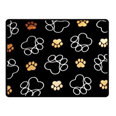 Dog Pawprint Tracks Background Pet Fleece Blanket (small) by Nexatart