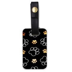 Dog Pawprint Tracks Background Pet Luggage Tags (one Side)  by Nexatart