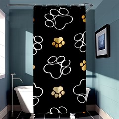 Dog Pawprint Tracks Background Pet Shower Curtain 36  X 72  (stall)  by Nexatart