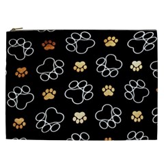 Dog Pawprint Tracks Background Pet Cosmetic Bag (xxl)  by Nexatart