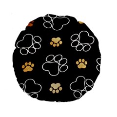 Dog Pawprint Tracks Background Pet Standard 15  Premium Round Cushions by Nexatart