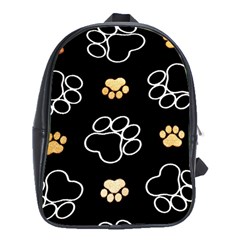 Dog Pawprint Tracks Background Pet School Bag (xl) by Nexatart