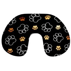 Dog Pawprint Tracks Background Pet Travel Neck Pillows by Nexatart