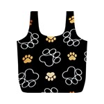 Dog Pawprint Tracks Background Pet Full Print Recycle Bags (M)  Front