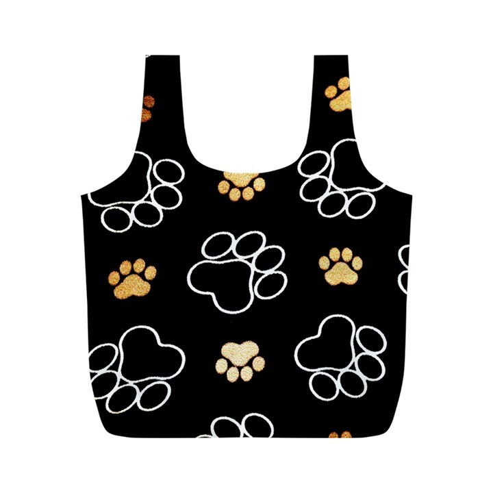 Dog Pawprint Tracks Background Pet Full Print Recycle Bags (M) 