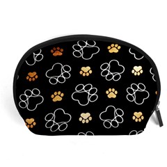 Dog Pawprint Tracks Background Pet Accessory Pouches (large)  by Nexatart