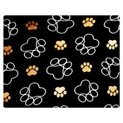 Dog Pawprint Tracks Background Pet Double Sided Flano Blanket (medium)  by Nexatart