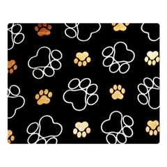 Dog Pawprint Tracks Background Pet Double Sided Flano Blanket (large)  by Nexatart