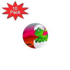 Dinosaur Dino Baby Dino Lizard 1  Mini Magnet (10 Pack)  by Nexatart