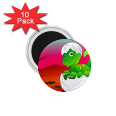 Dinosaur Dino Baby Dino Lizard 1 75  Magnets (10 Pack)  by Nexatart