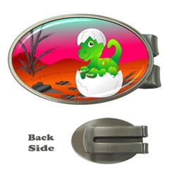 Dinosaur Dino Baby Dino Lizard Money Clips (oval)  by Nexatart