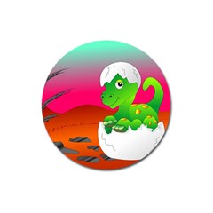 Dinosaur Dino Baby Dino Lizard Magnet 3  (round) by Nexatart