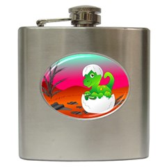 Dinosaur Dino Baby Dino Lizard Hip Flask (6 Oz) by Nexatart