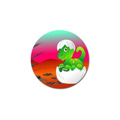 Dinosaur Dino Baby Dino Lizard Golf Ball Marker by Nexatart