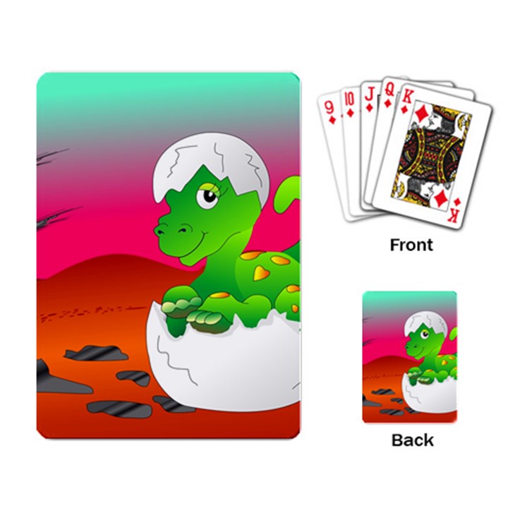 Dinosaur Dino Baby Dino Lizard Playing Card