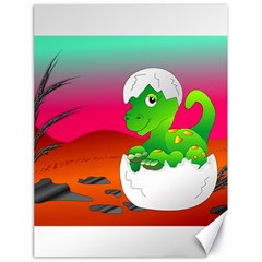 Dinosaur Dino Baby Dino Lizard Canvas 18  X 24   by Nexatart