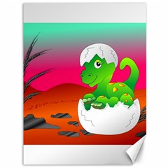 Dinosaur Dino Baby Dino Lizard Canvas 36  X 48   by Nexatart