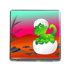 Dinosaur Dino Baby Dino Lizard Memory Card Reader (square) by Nexatart