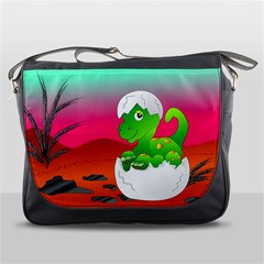 Dinosaur Dino Baby Dino Lizard Messenger Bags by Nexatart