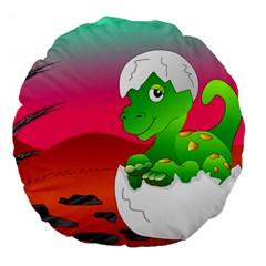 Dinosaur Dino Baby Dino Lizard Large 18  Premium Round Cushions by Nexatart