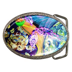 Blue Lilac On A Countertop 3 Belt Buckles