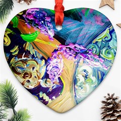 Blue Lilac On A Countertop 3 Heart Ornament (two Sides) by bestdesignintheworld