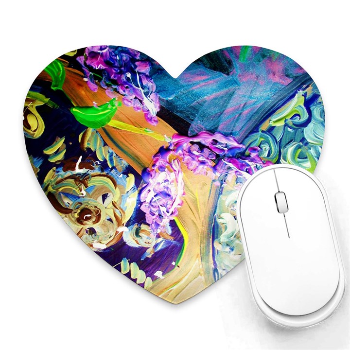 Blue Lilac On A Countertop 3 Heart Mousepads