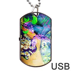 Blue Lilac On A Countertop 3 Dog Tag Usb Flash (one Side) by bestdesignintheworld