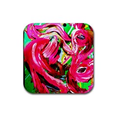 Flamingo   Child Of Dawn 5 Rubber Coaster (square)  by bestdesignintheworld