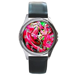 Flamingo   Child Of Dawn 5 Round Metal Watch by bestdesignintheworld