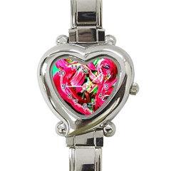 Flamingo   Child Of Dawn 5 Heart Italian Charm Watch by bestdesignintheworld