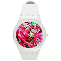 Flamingo   Child Of Dawn 5 Round Plastic Sport Watch (m) by bestdesignintheworld