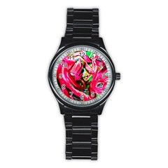 Flamingo   Child Of Dawn 5 Stainless Steel Round Watch by bestdesignintheworld