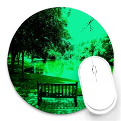 Hot Day In Dallas 24 Round Mousepads by bestdesignintheworld