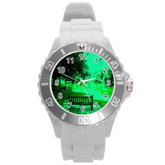 Hot Day In Dallas 24 Round Plastic Sport Watch (l) by bestdesignintheworld