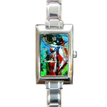 Depression 4 Rectangle Italian Charm Watch Front