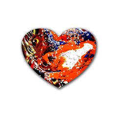 Smashed Butterfly 2 Rubber Coaster (heart)  by bestdesignintheworld